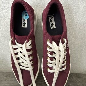 Keds Burgundy Sneakers with White Laces